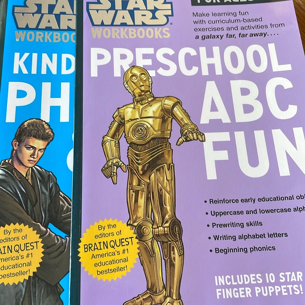 2 Star Wars Workbooks Preschool ABC Fun & Kindergarten Phonics & ABCs